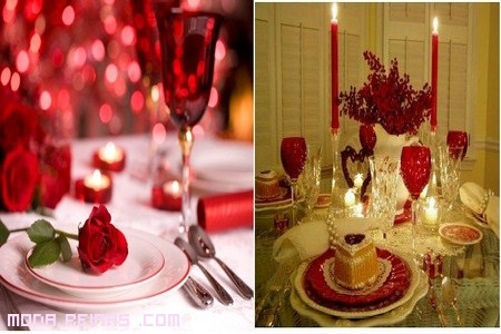 Decoración de mesa romántica