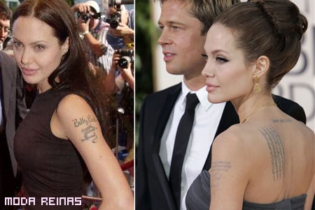 Angelina Jolie y sus tatuajes