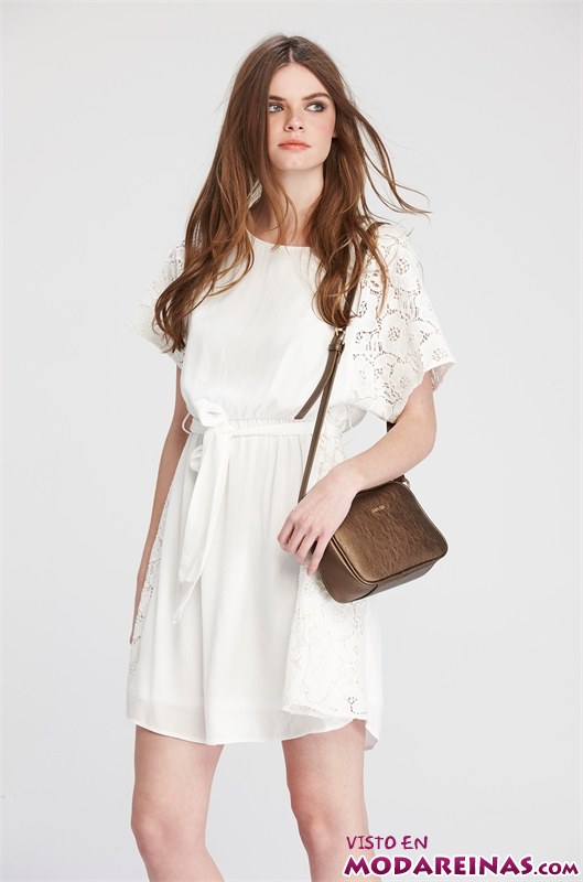 vestido blanco con manga ancha