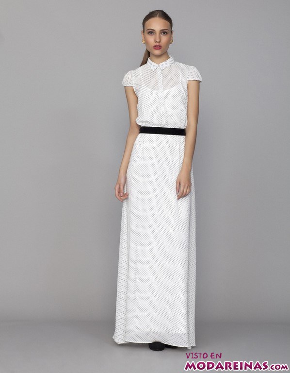 vestido largo en color blanco 2016